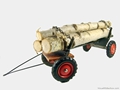 1a kleiner Langholzwagen mit Holzfelgen